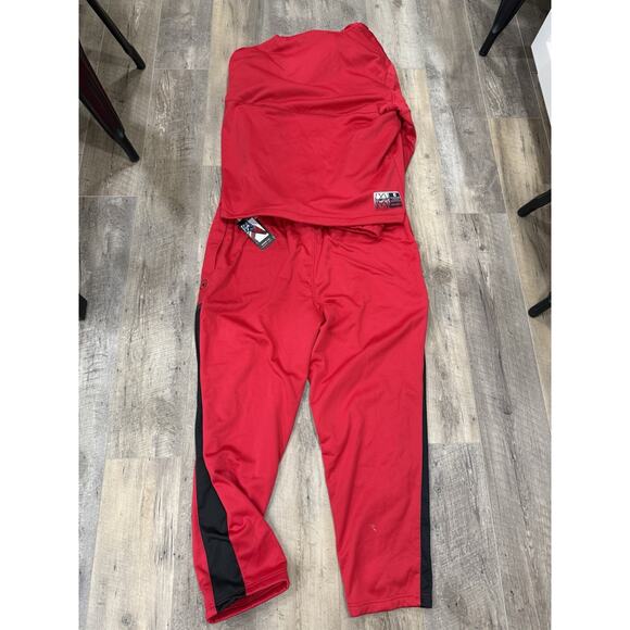 And1 2 Piece Red & Red Zip Up Jacket & Athletic Pants 3XL Deflection Jumpshot - Picture 8 of 9